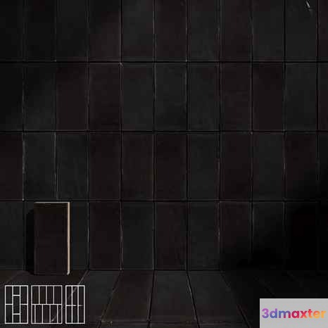 Black Tiled Wall 3D Model - 7374 - CORONA Render