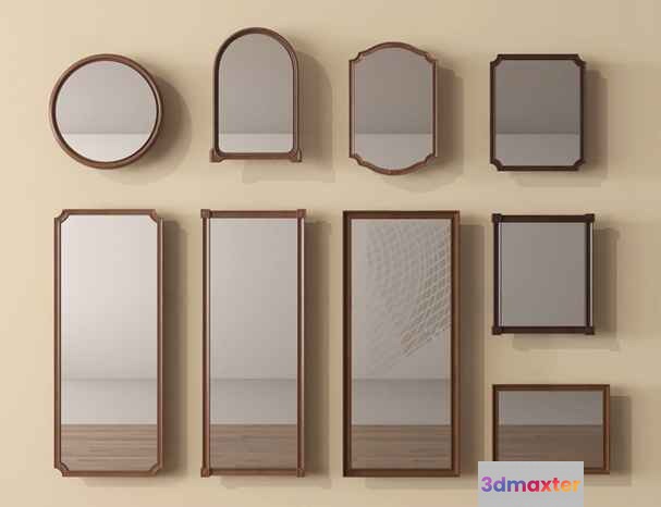 A Collection Of Wall Mirrors 3D Model - 7717 - VRAY Render
