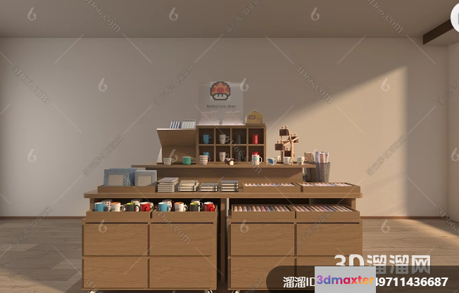 Modern Wooden Furniture 3D Model - 12889 - VRAY Render