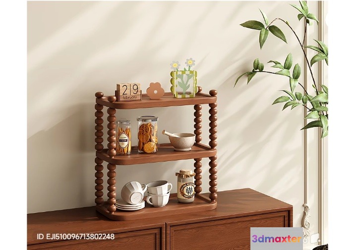 A Wooden Shelf 3D Model - 7792 - VRAY Render
