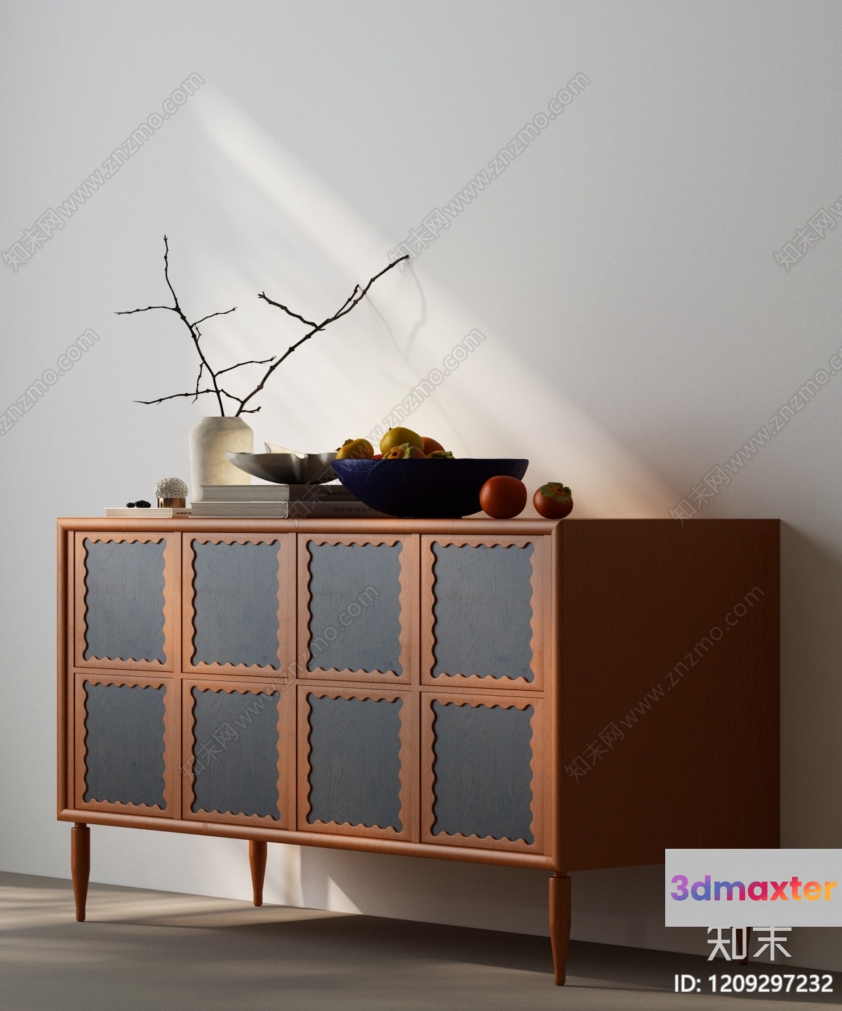 Mid-Century Style Sideboard 3D Model - 8257 - VRAY Render