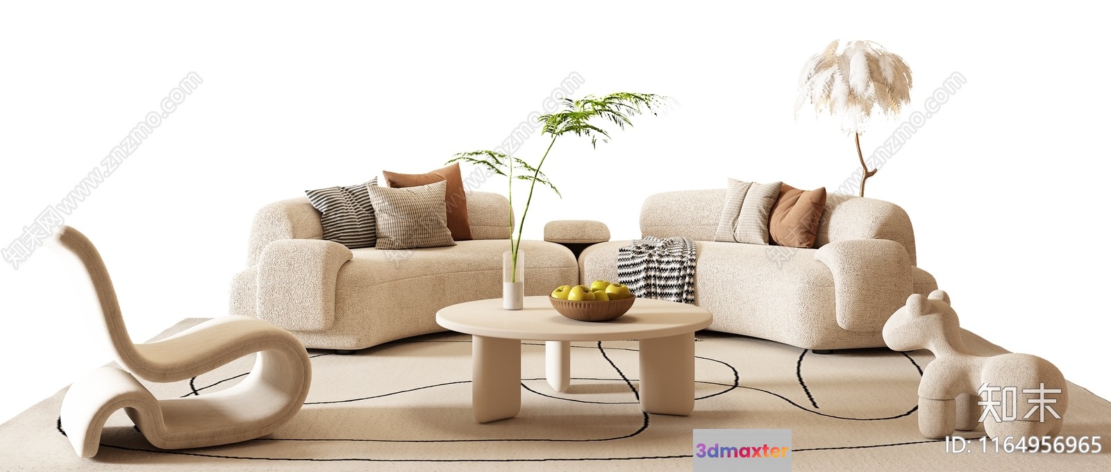 Modern Living Room 3D Model - 4333 - VRAY Render