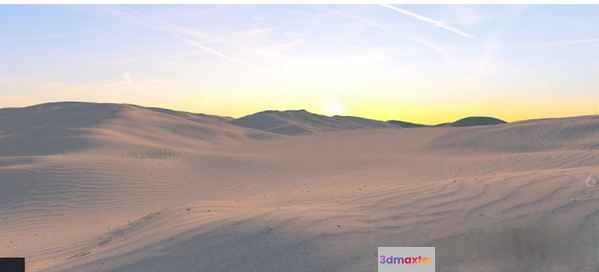 Desert Landscape With Sand Dunes 3D Model - 7439 - VRAY Render