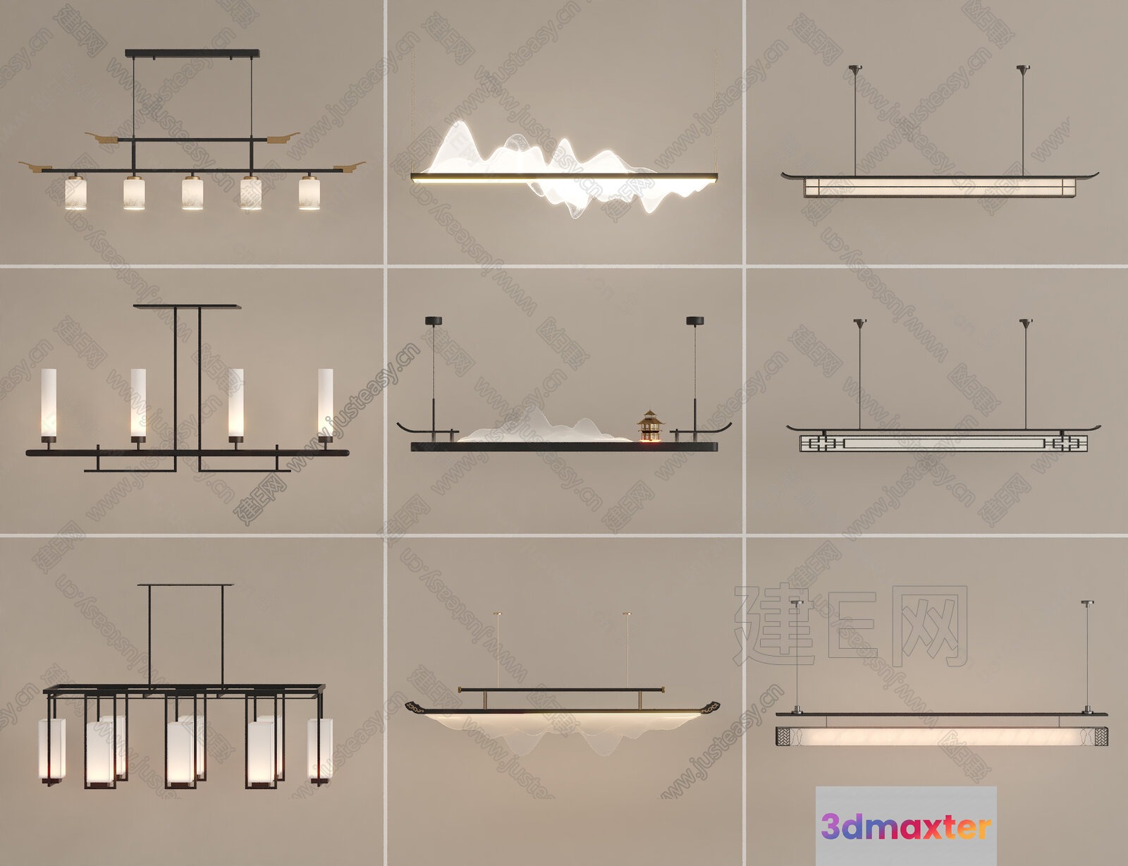 A Long Light Fixture With A Modern Design 3D Model - 2211 - VRAY Render