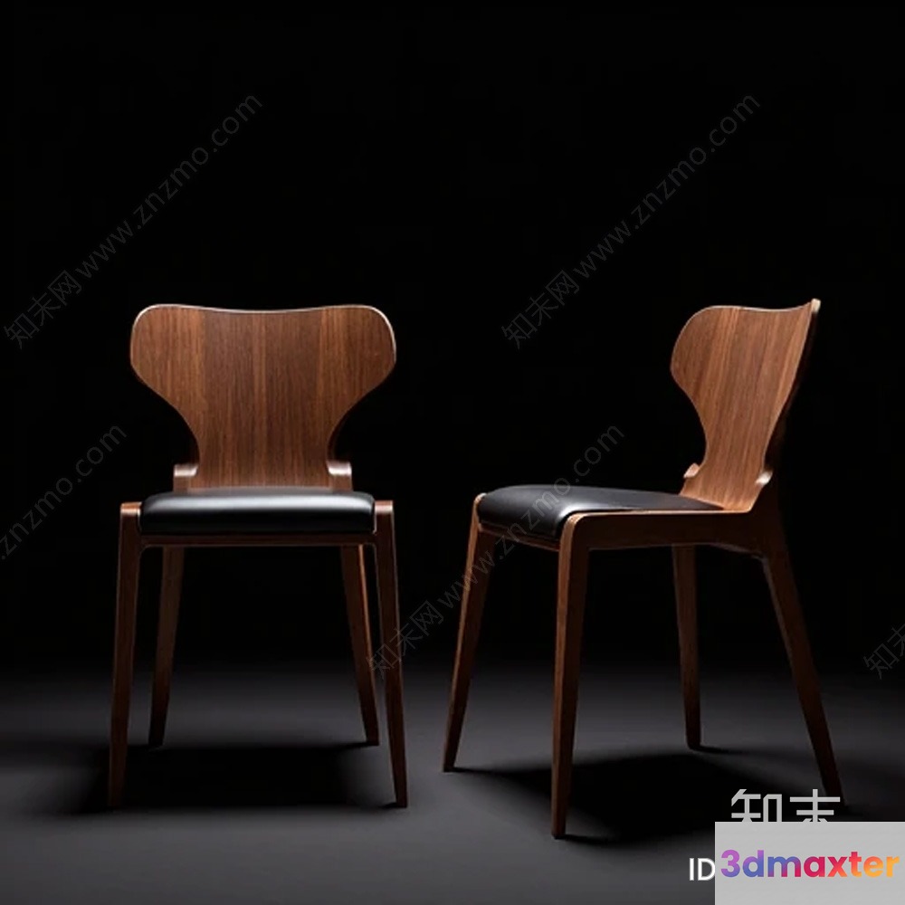Modern Wooden Chairs 3D Model - 11442 - VRAY Render