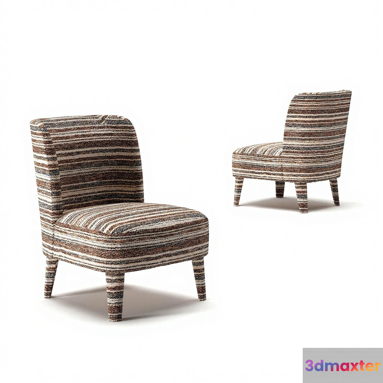 Modern Striped Chairs 3D Model - 14758 - VRAY Render