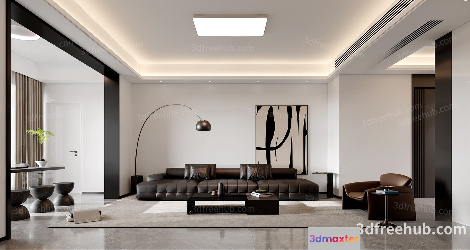 Modern Living Room 3D Model - 21247 - VRAY Render