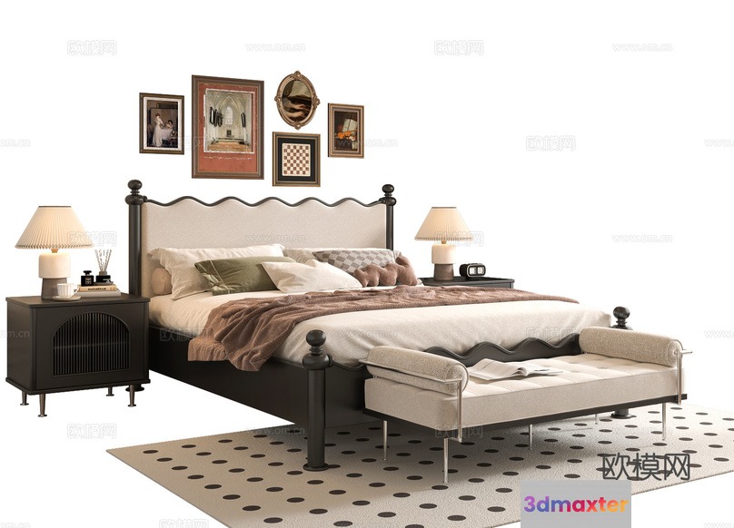 Cozy Bedroom 3D Model - 545 - VRAY Render