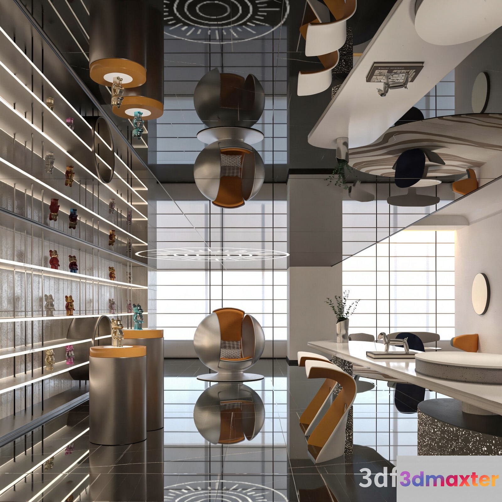 Modern Office Space 3D Model - 23278 - VRAY Render