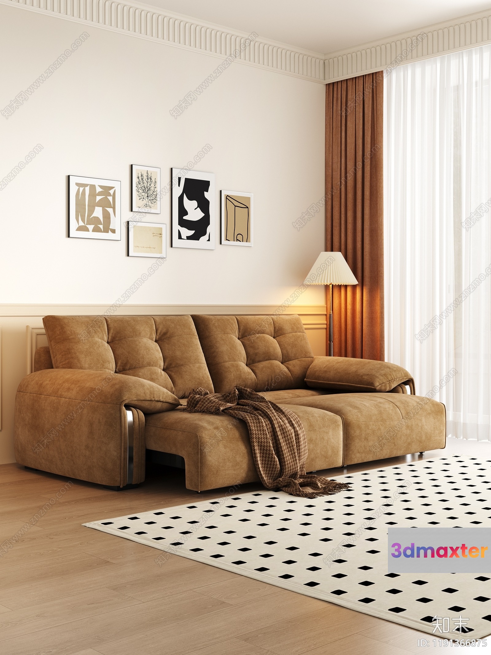 Modern Living Room 3D Model - 4173 - CORONA Render