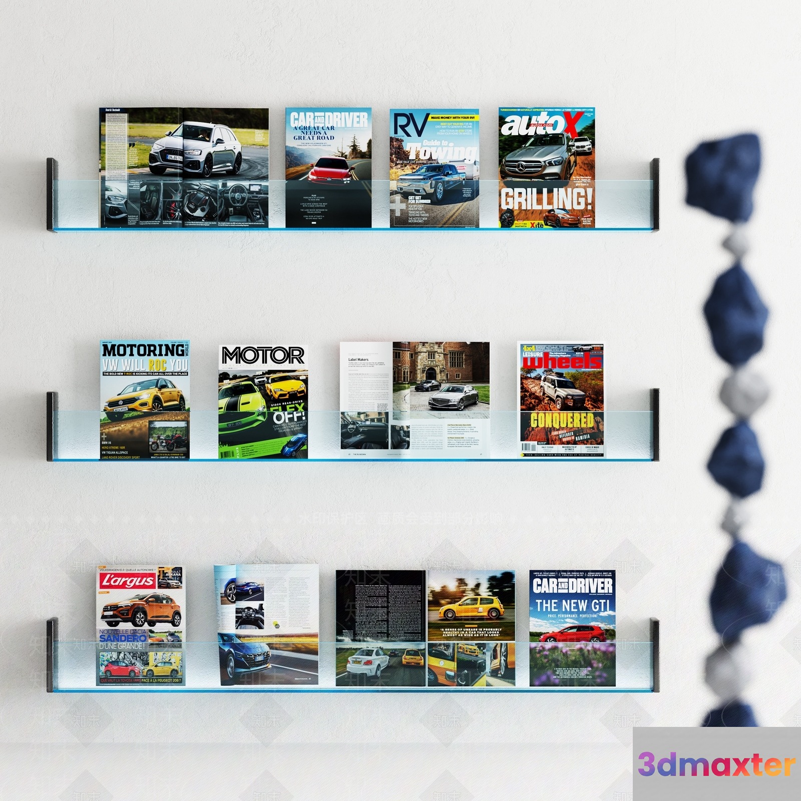 Modern Magazine Shelves 3D Model - 8354 - VRAY Render