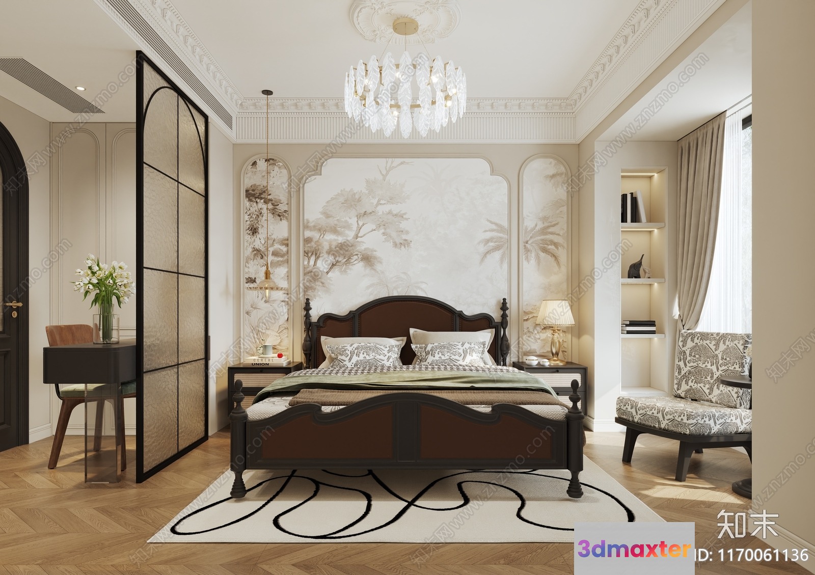 Cozy Bedroom 3D Model - 13318 - VRAY Render