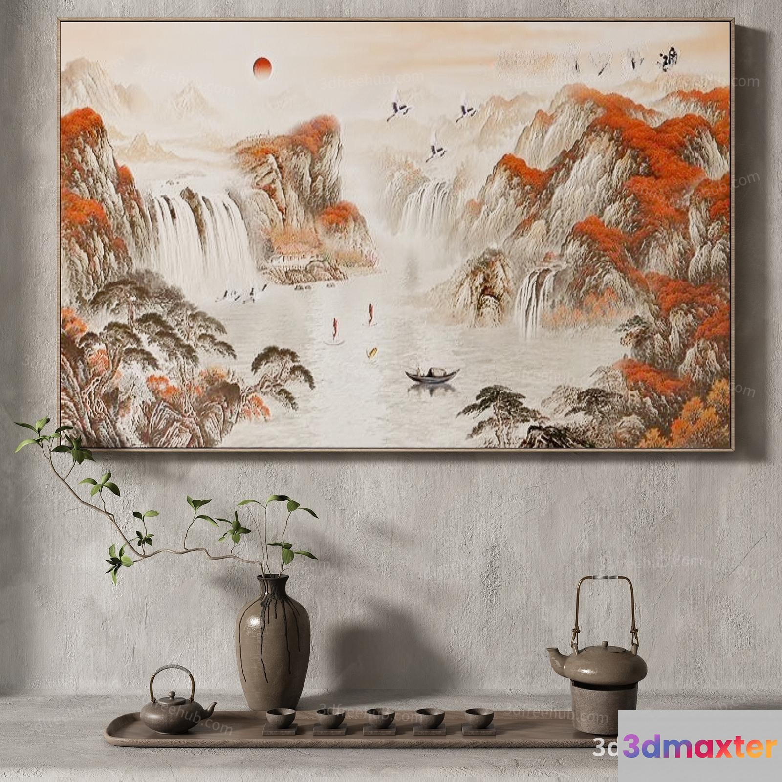 A Painting Of A Landscape 3D Model - 20242 - VRAY Render