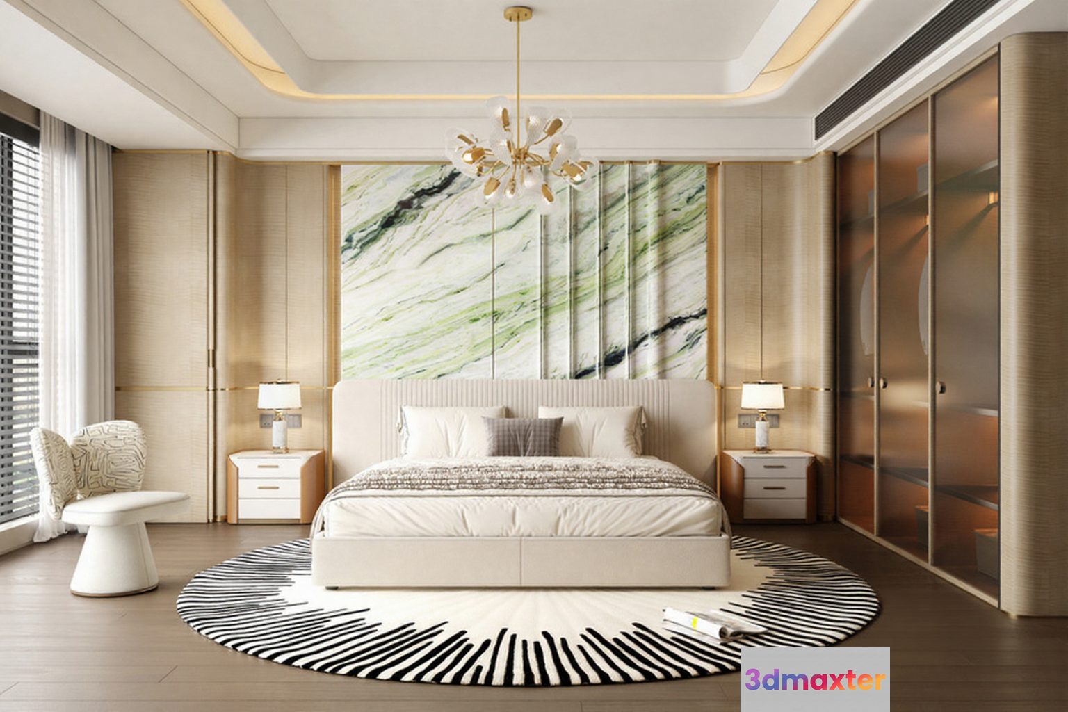 Modern Master Bedroom 3D Model - 14301 - VRAY Render