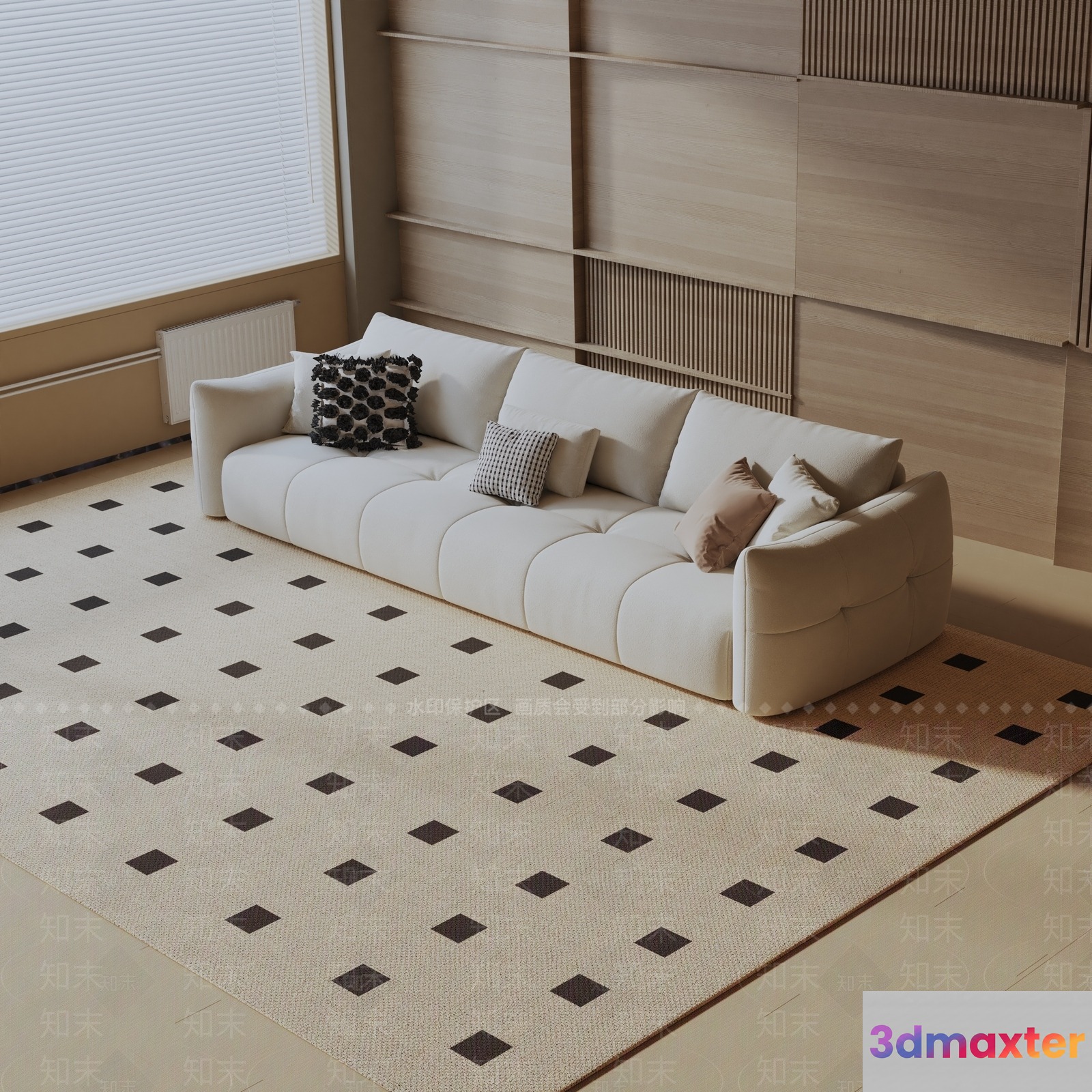Modern Living Room 3D Model - 14445 - VRAY Render