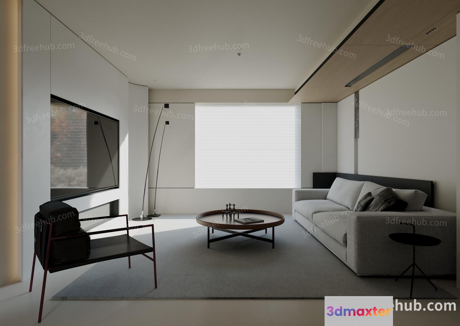 Modern Living Room 3D Model - 20202 - VRAY Render