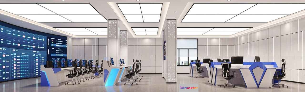 Modern Office Space 3D Model - 1719 - CORONA Render