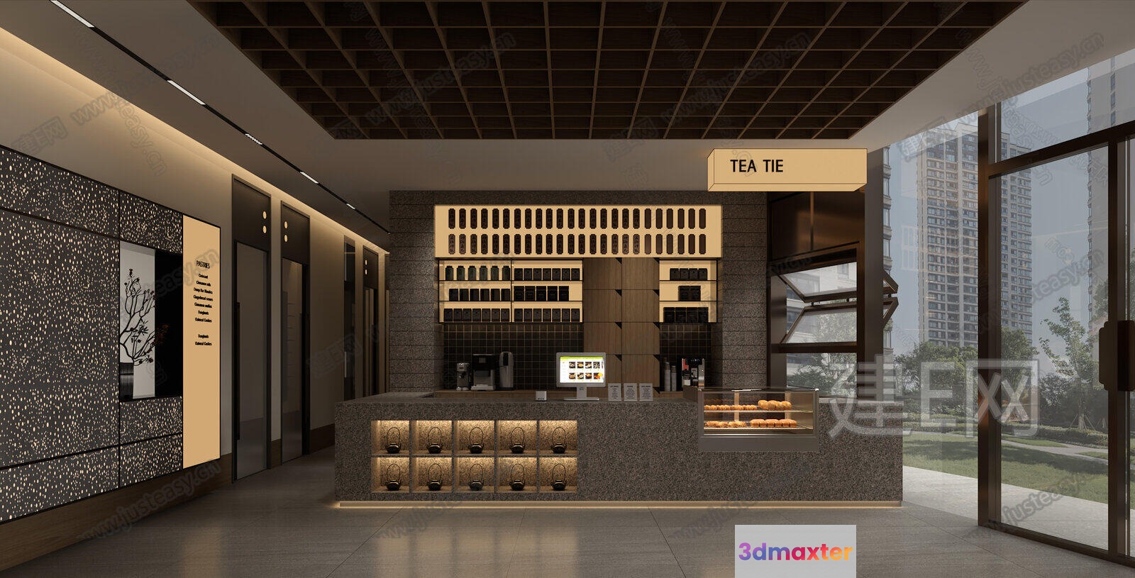 A Modern Tea Shop 3D Model - 8285 - VRAY Render