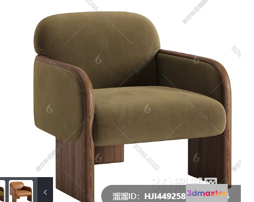 Wooden Armchair 3D Model - 20960 - CORONA Render