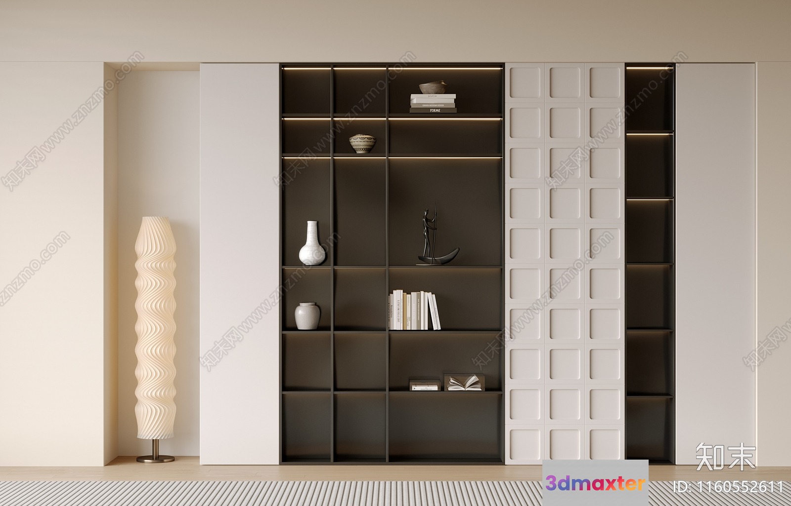 Modern Bookshelf 3D Model - 19799 - VRAY Render
