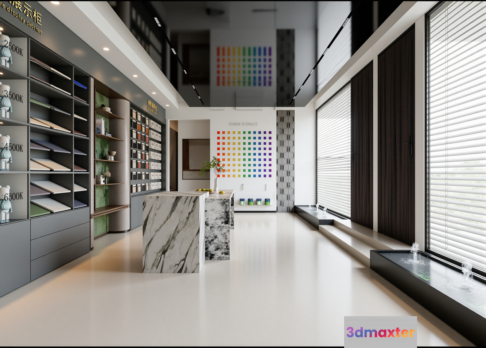 Modern Display Cabinet 3D Model - 6605 - VRAY Render