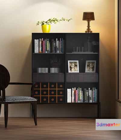 Modern Bookshelf 3D Model - 13604 - VRAY Render