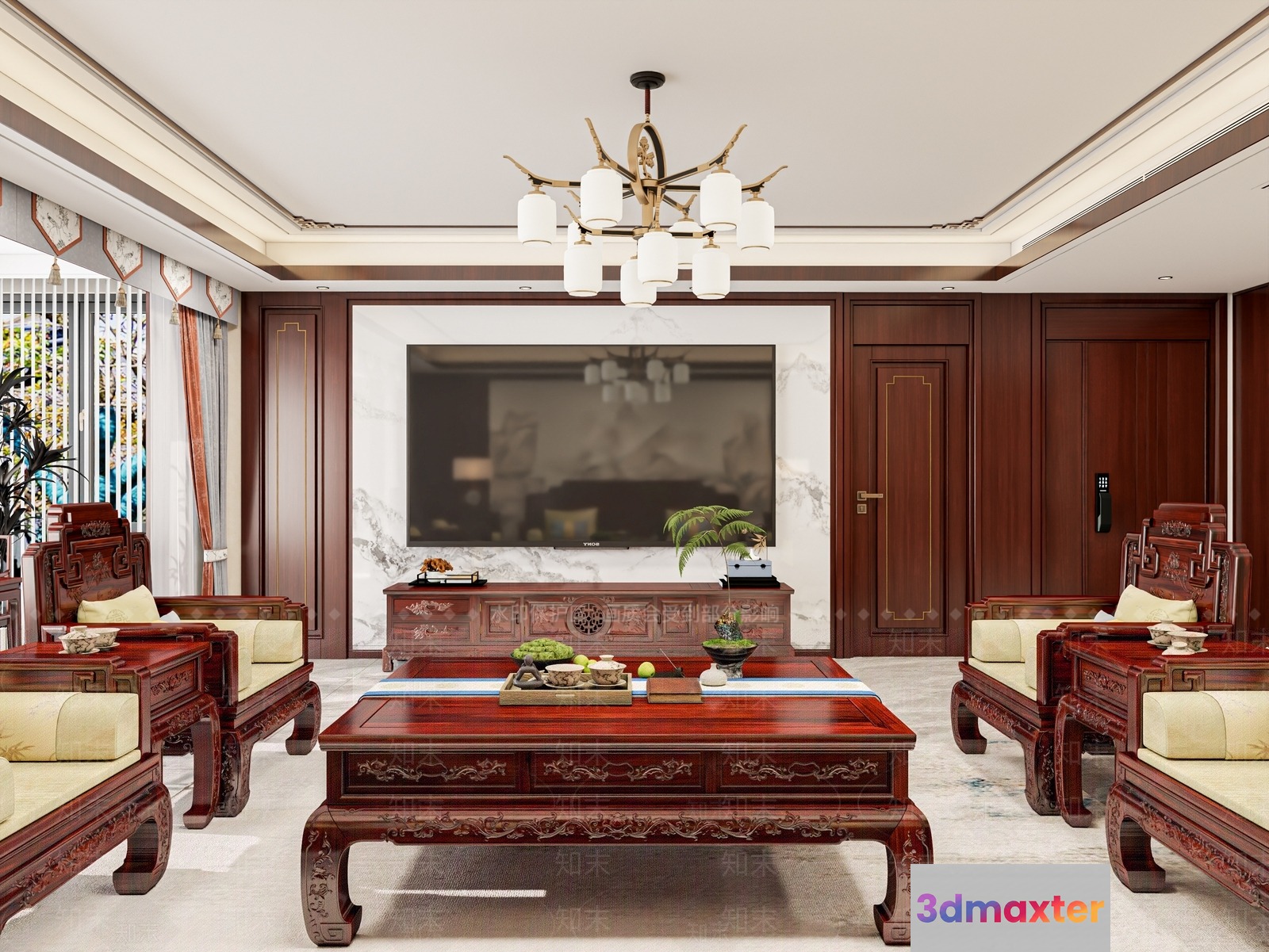 Classic Chinese Furniture 3D Model - 9079 - VRAY Render