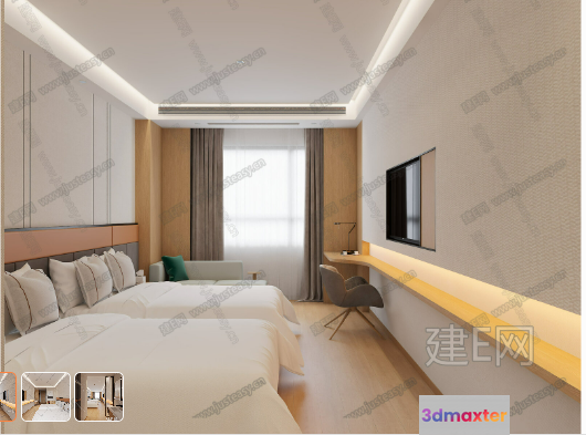 Cozy Bedroom 3D Model - 17061 - VRAY Render