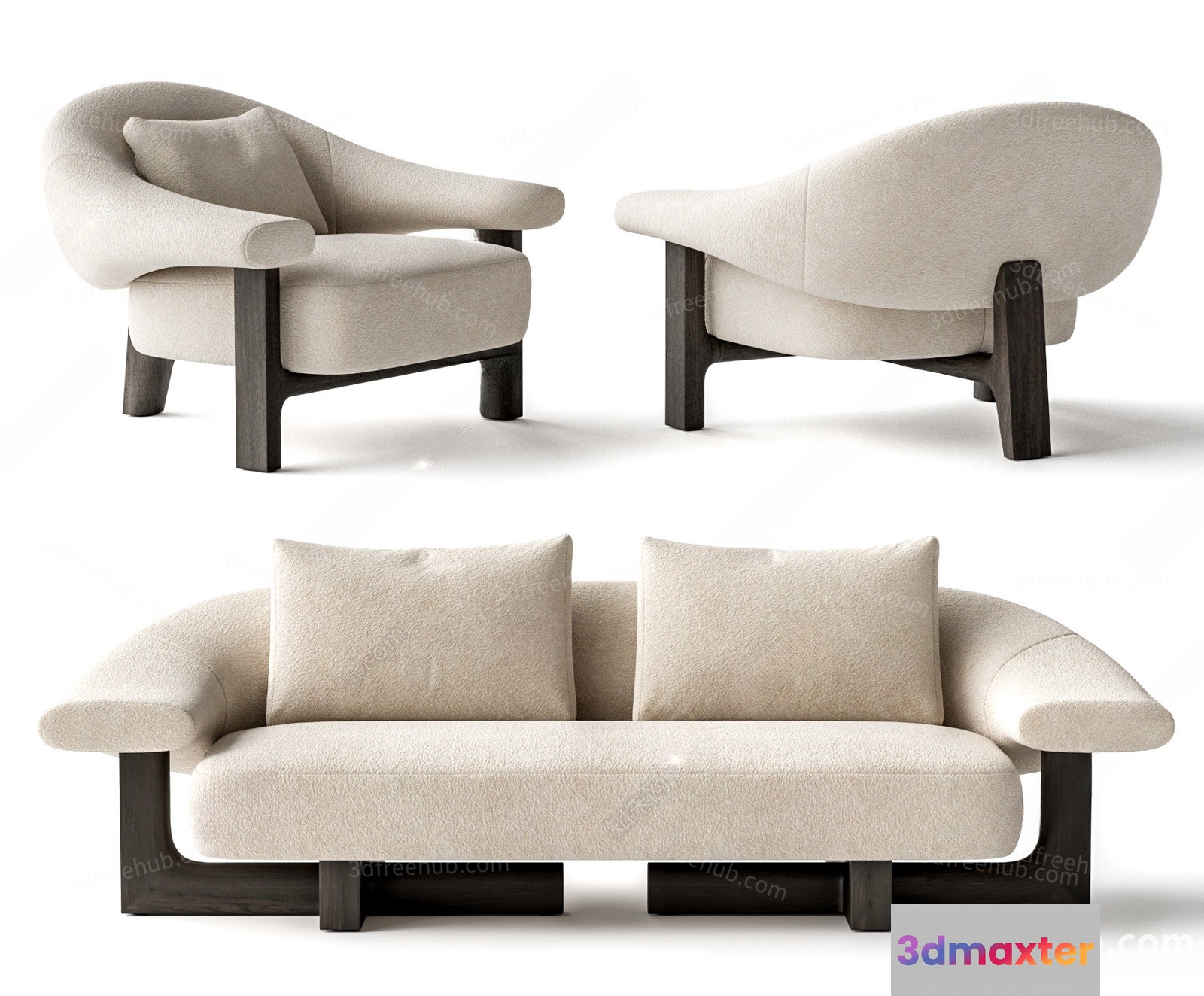 Modern Sofa Set 3D Model - 19878 - VRAY Render
