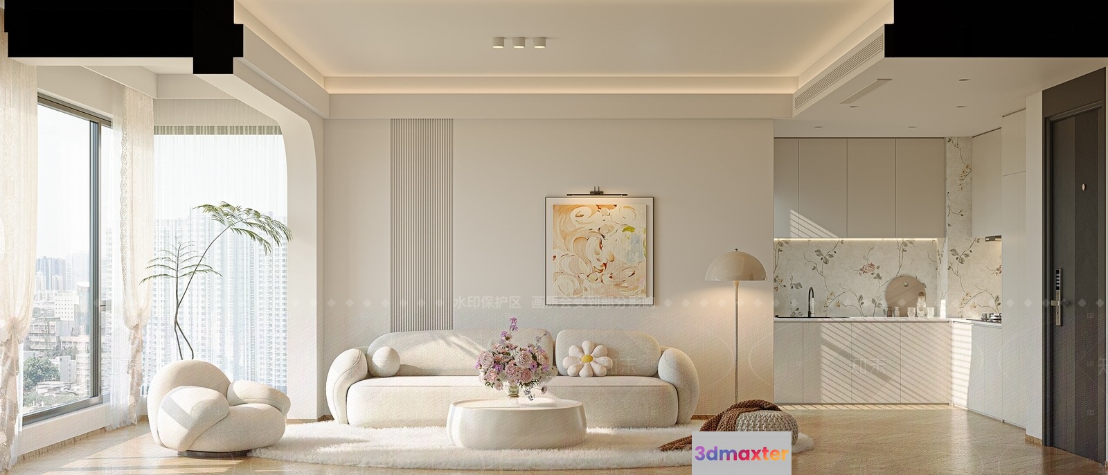 Modern Living Room 3D Model - 8191 - VRAY Render