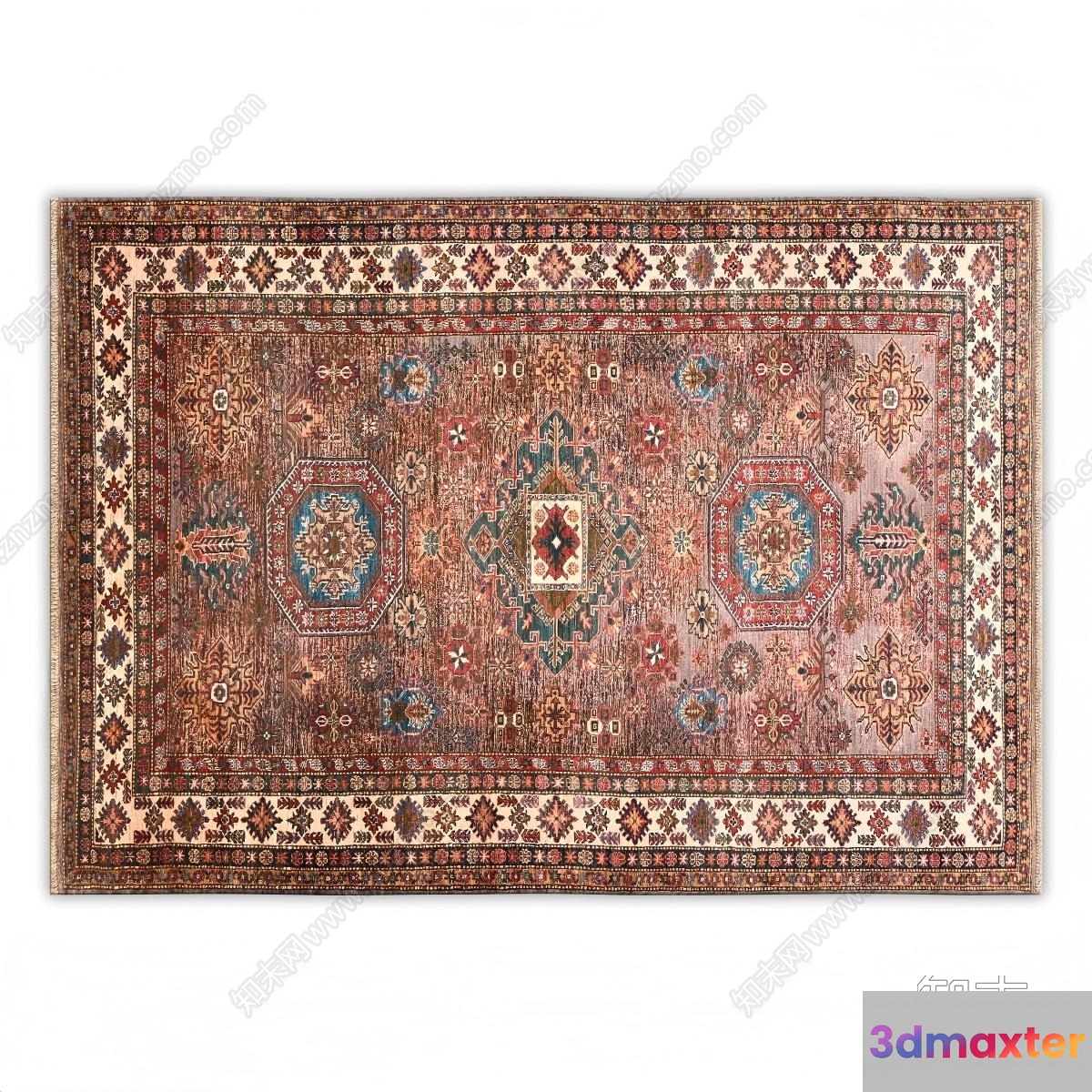 Traditional Oriental Rug 3D Model - 1362 - VRAY Render