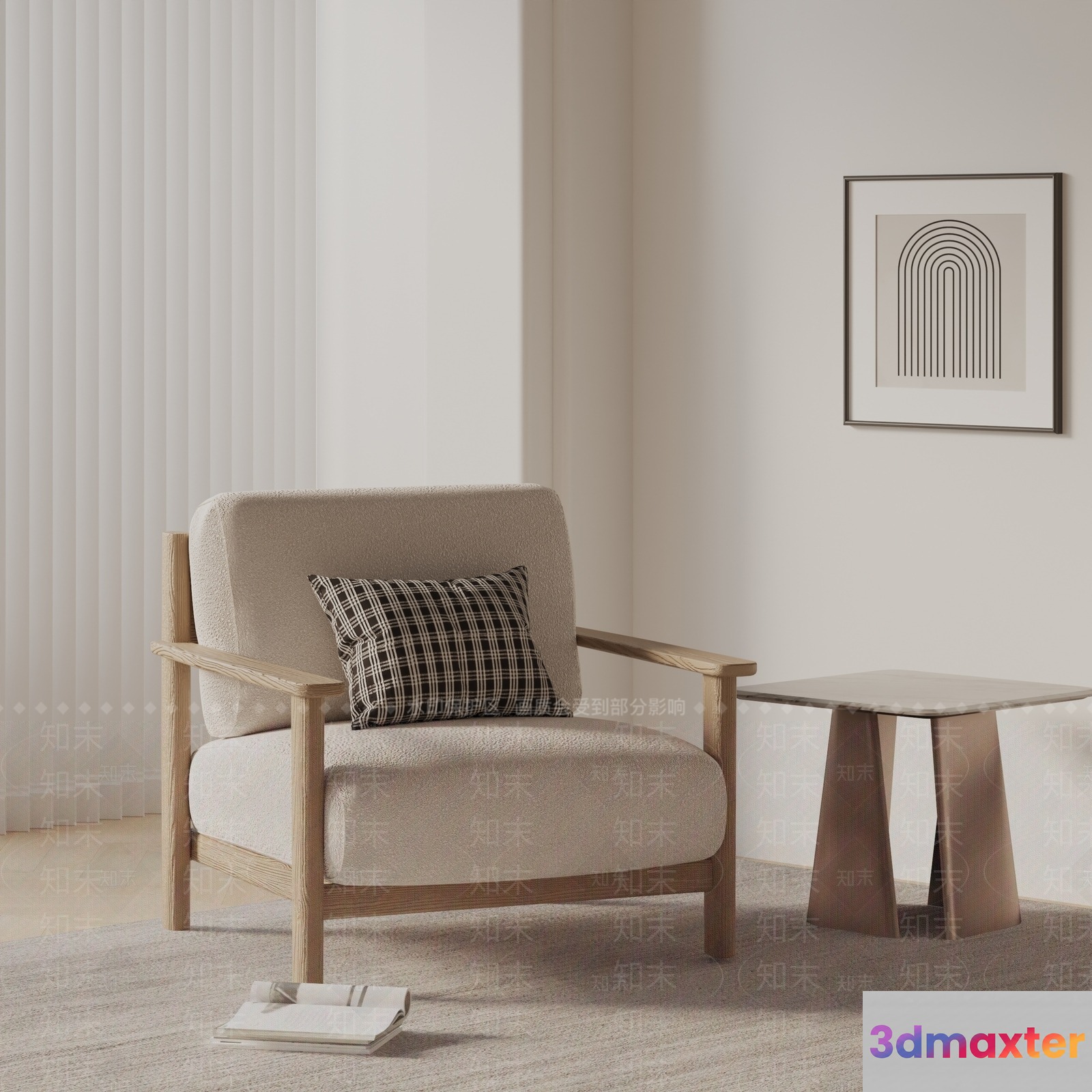 Cozy Living Room 3D Model - 3209 - VRAY Render