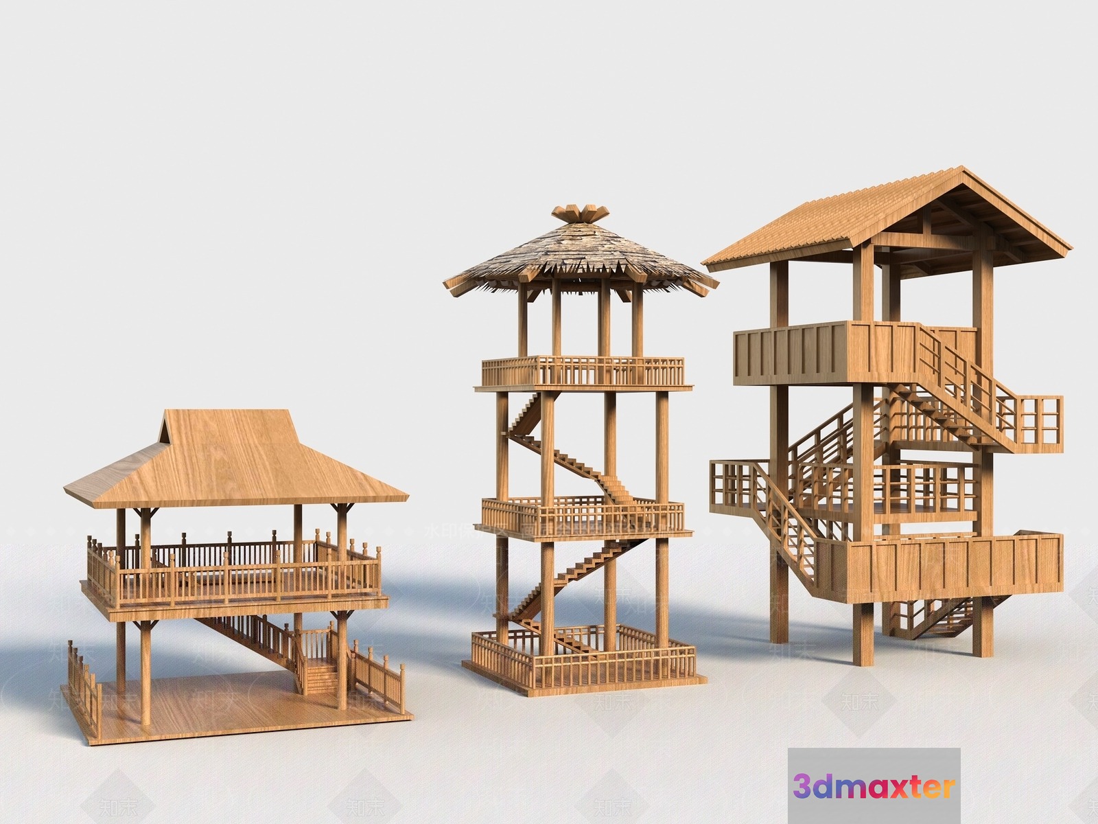 Wooden Structures 3D Model - 11244 - VRAY Render