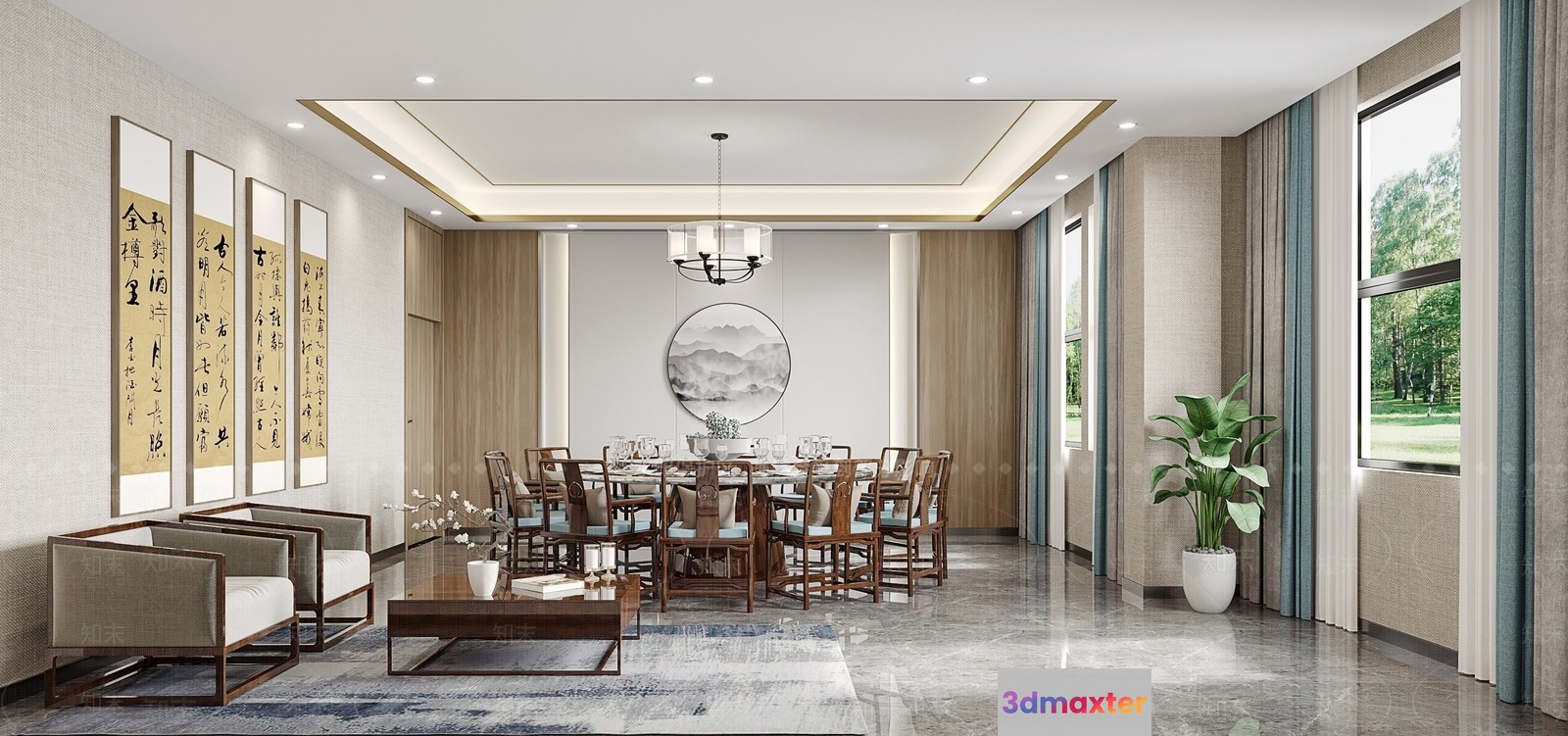 Modern Living Room 3D Model - 6112 - VRAY Render