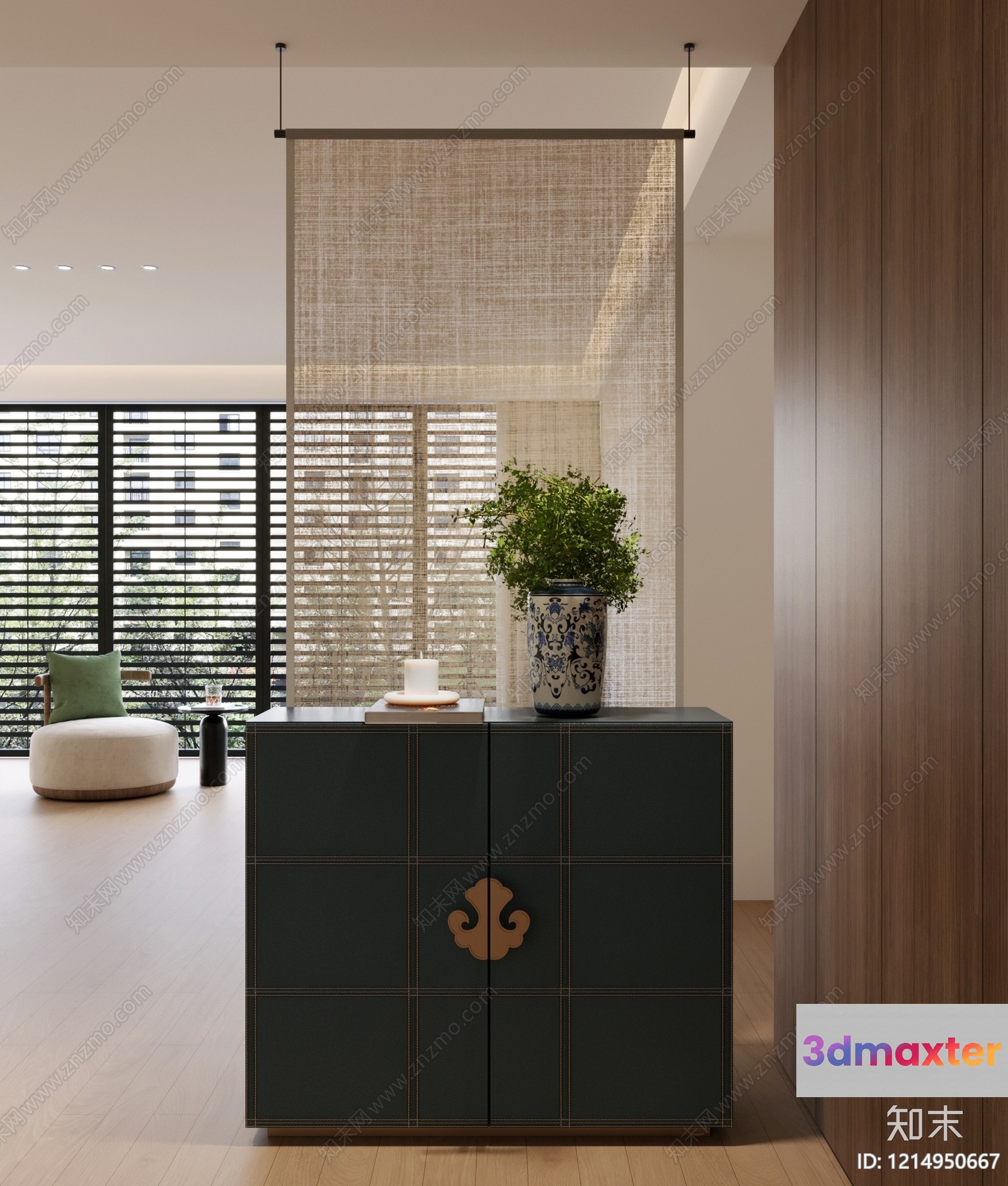 Modern Living Room 3D Model - 23384 - VRAY Render