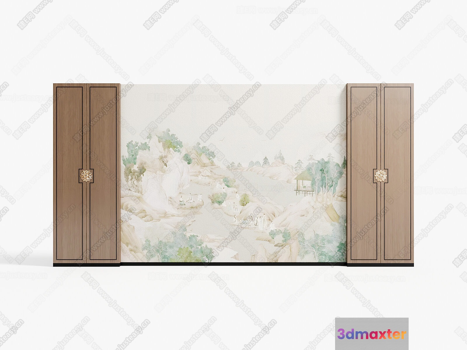 A Pair Of Wooden Cabinets 3D Model - 18821 - VRAY Render
