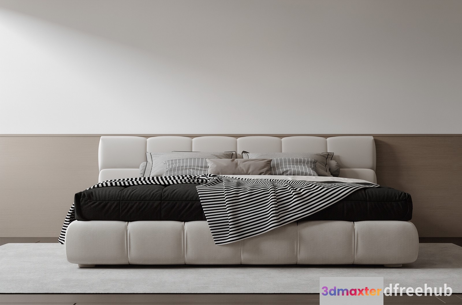 Modern Bed Frame 3D Model - 23276 - VRAY Render