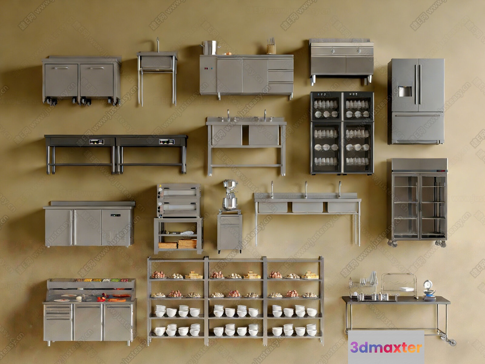 Kitchen Equipment 3D Model - 3408 - VRAY Render