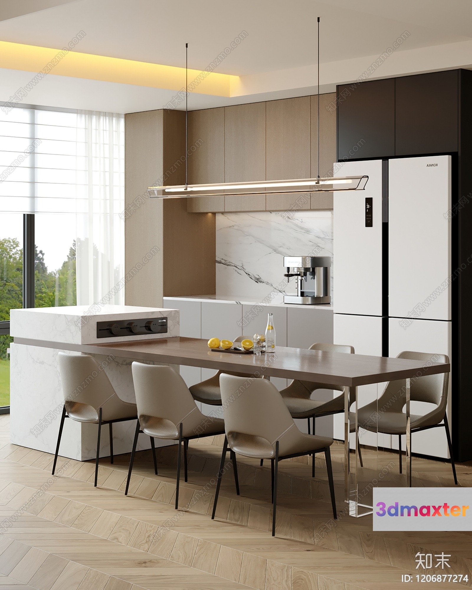 Modern Kitchen Area 3D Model - 7562 - VRAY Render