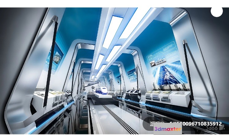 Modern Futuristic Corridor 3D Model - 277 - VRAY Render