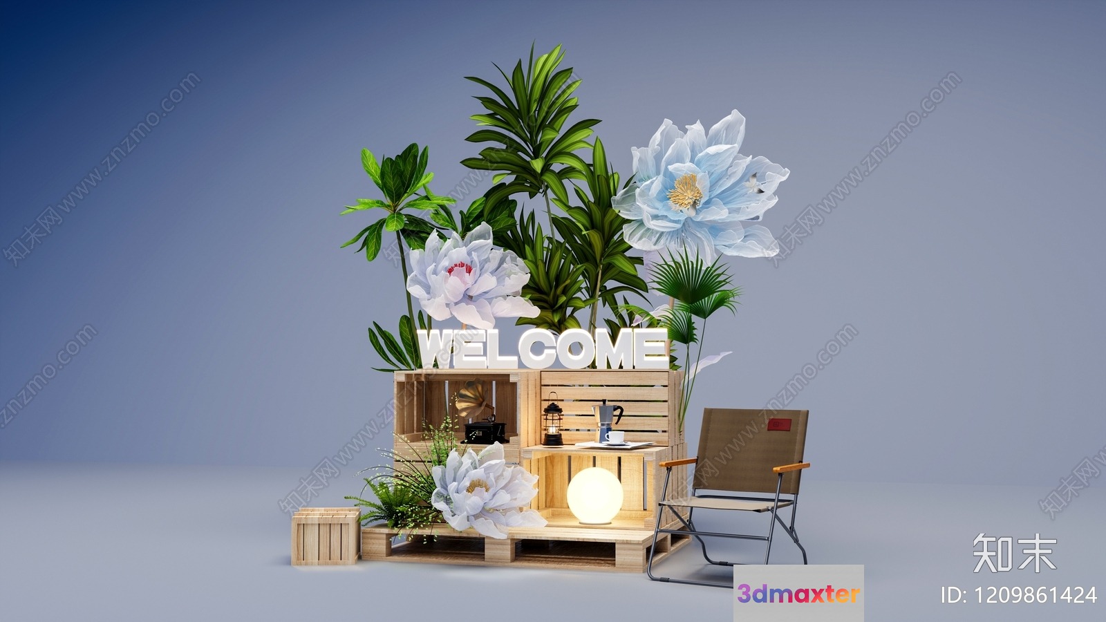 Welcome Sign 3D Model - 22094 - VRAY Render