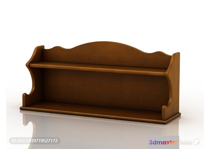 A Wooden Shelf 3D Model - 886 - VRAY Render