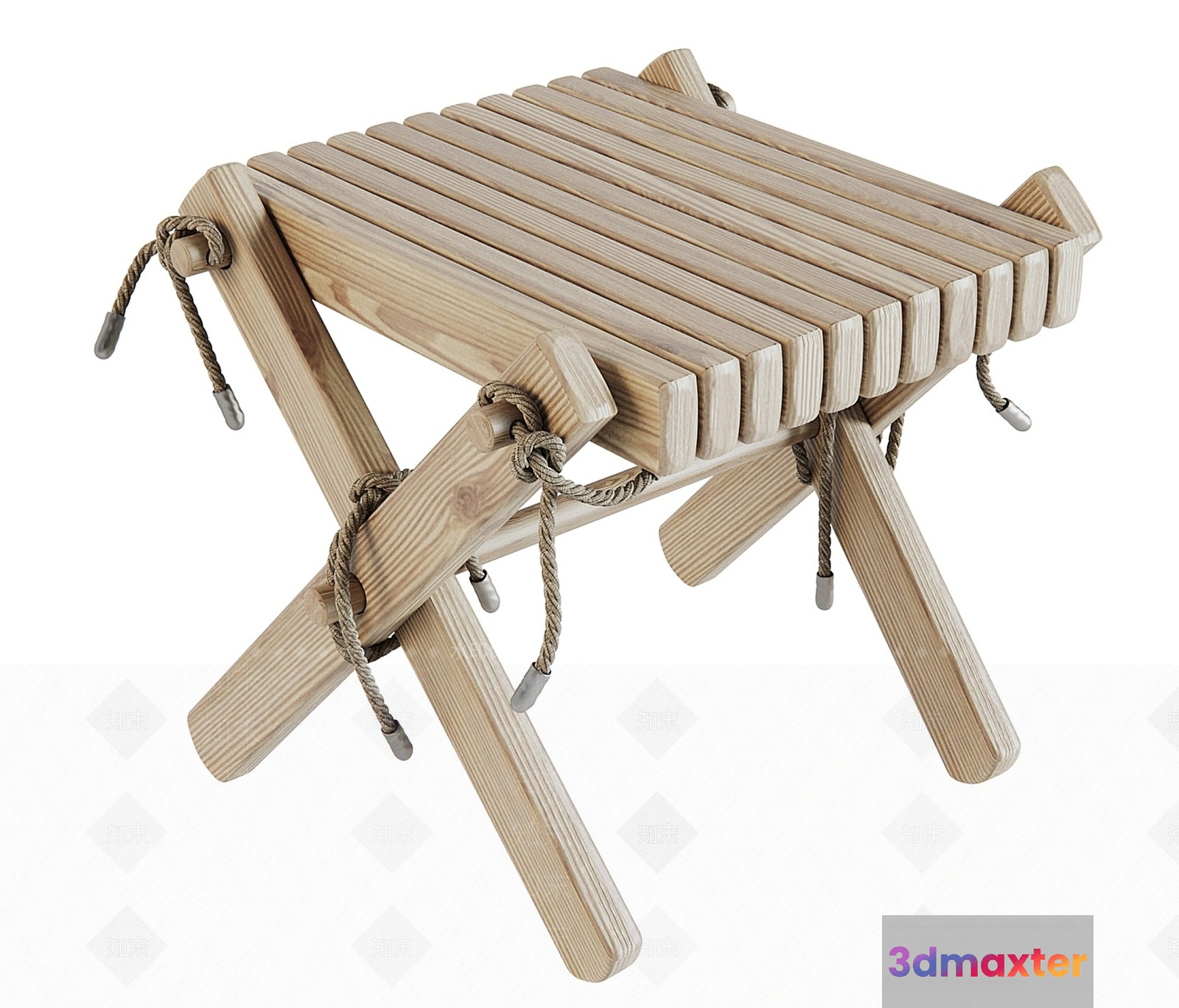 Wooden Folding Stool 3D Model - 5794 - VRAY Render