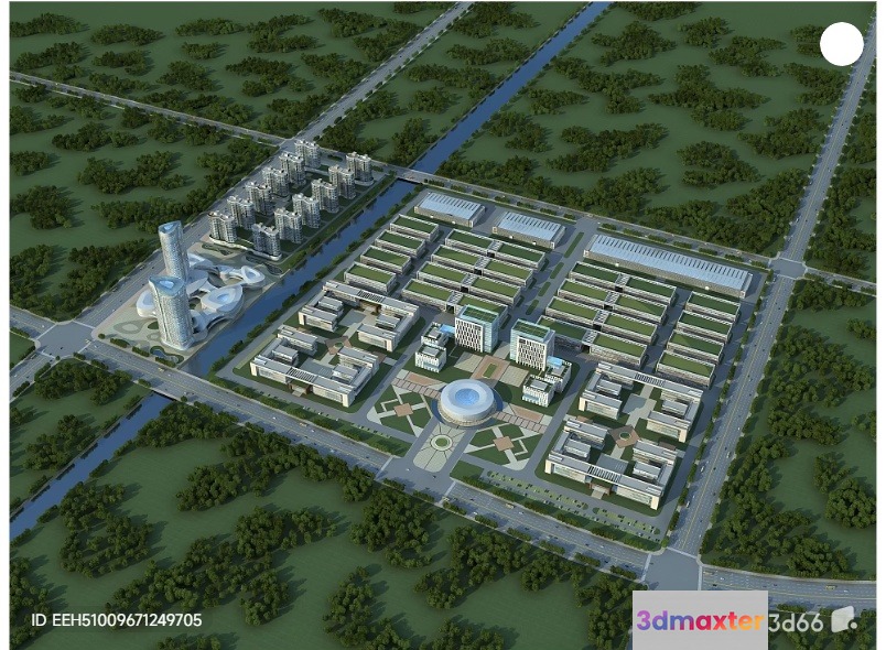 A 3D Rendering Of A City Block 3D Model - 2096 - VRAY Render