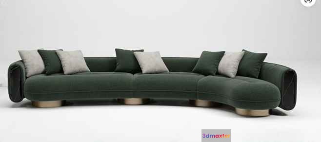 Dark Green Sofa 3D Model - 19481 - VRAY Render