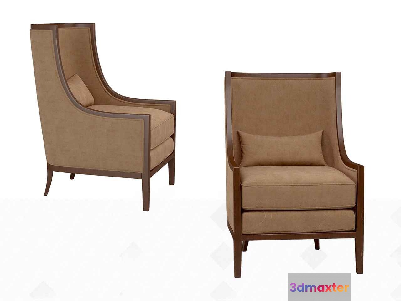 Two Beige Chairs 3D Model - 18813 - VRAY Render