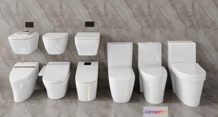 White Toilets 3D Model - 21652 - CORONA Render