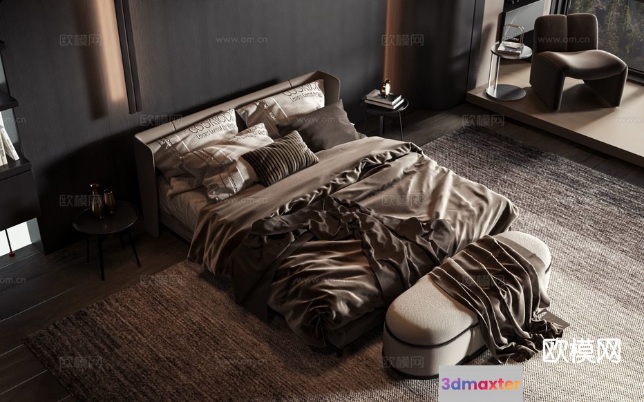 Cozy Bedroom 3D Model - 16730 - VRAY Render