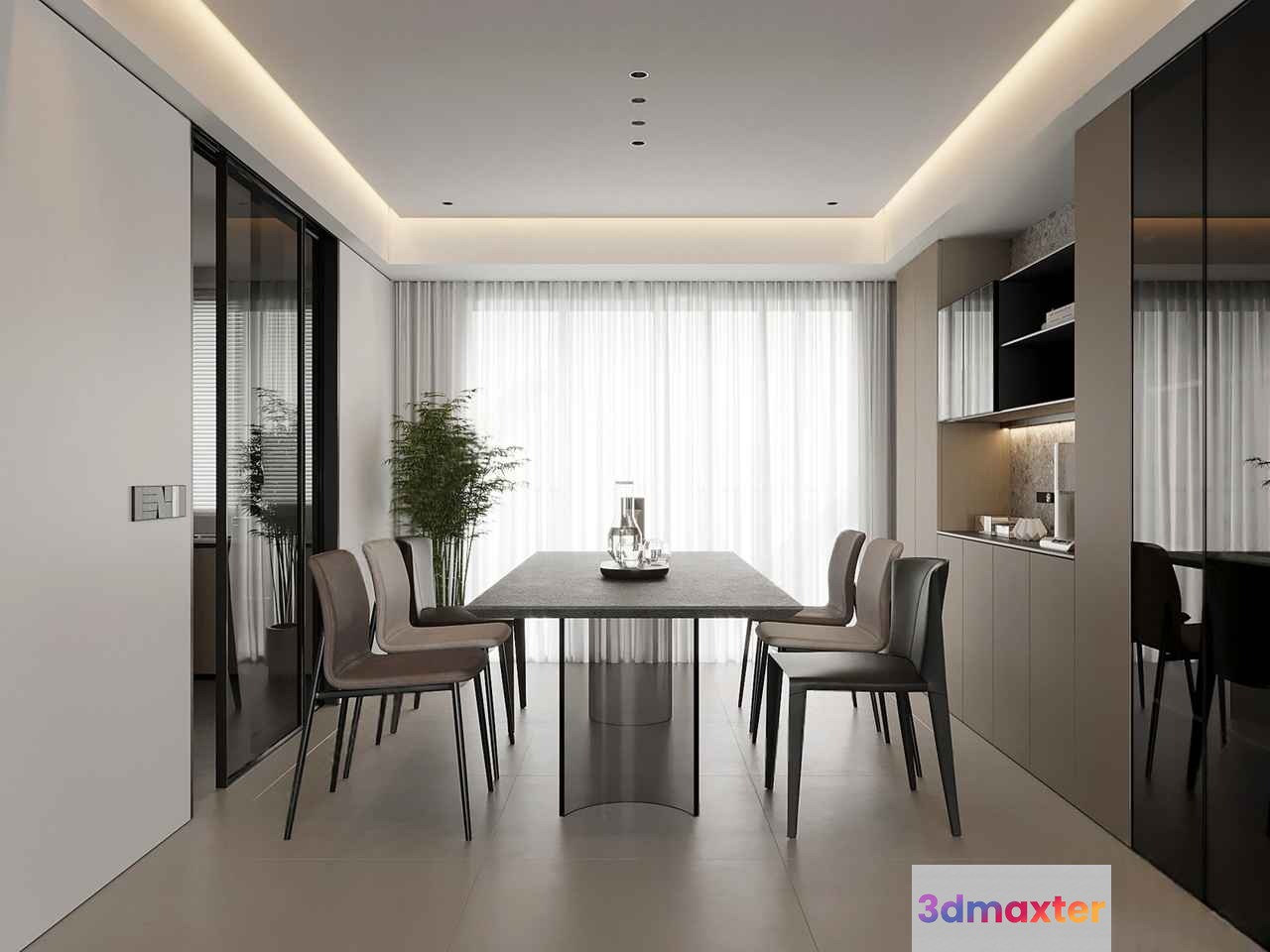 Modern Dining Room 3D Model - 14366 - VRAY Render