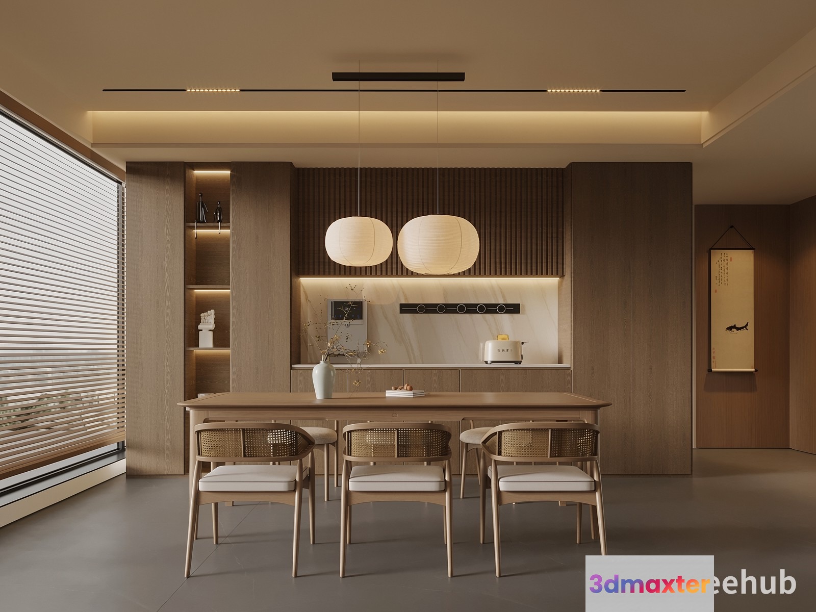 Modern Dining Room 3D Model - 21267 - VRAY Render